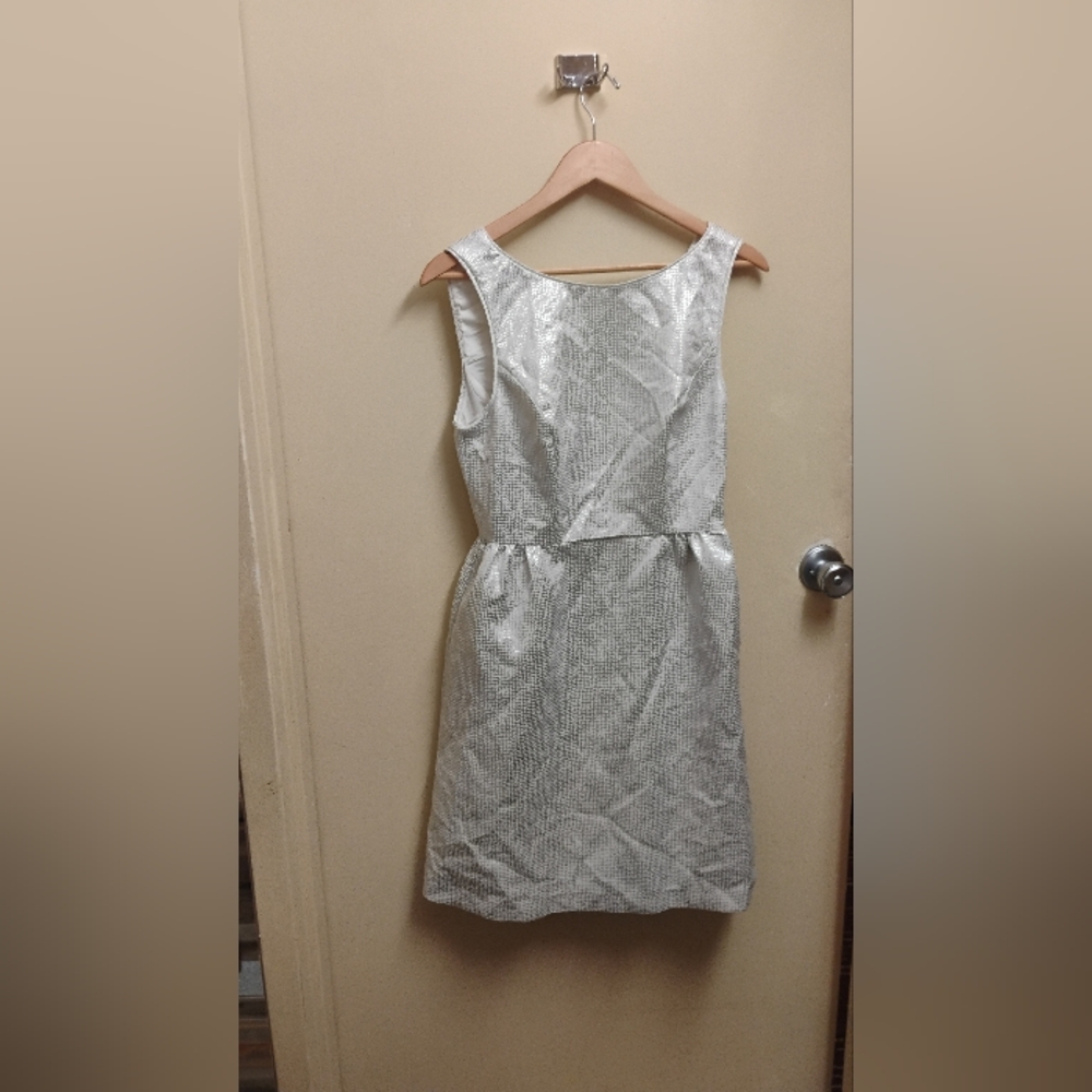 Erin Erin Fetherston Metallic Bow Back Fit Flare Dress Sz 6